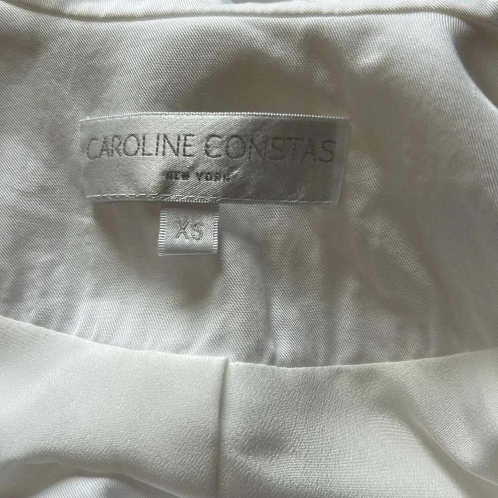 CAROLINE CONSTAS Ruffle Blazer Dress Split Ruffle Sleeve White Revolve Sz XS - Picture 12 of 16